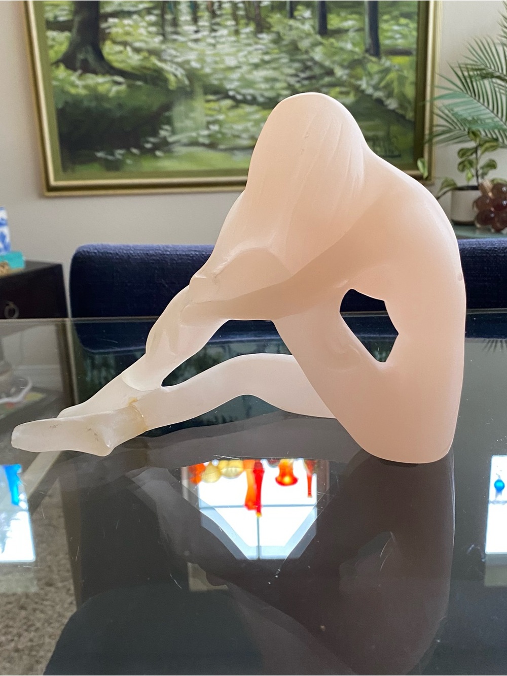 VTG Mirage Pale Pink Acrylic Nude Female Sculpture Art Deco Ronkonkoma New York